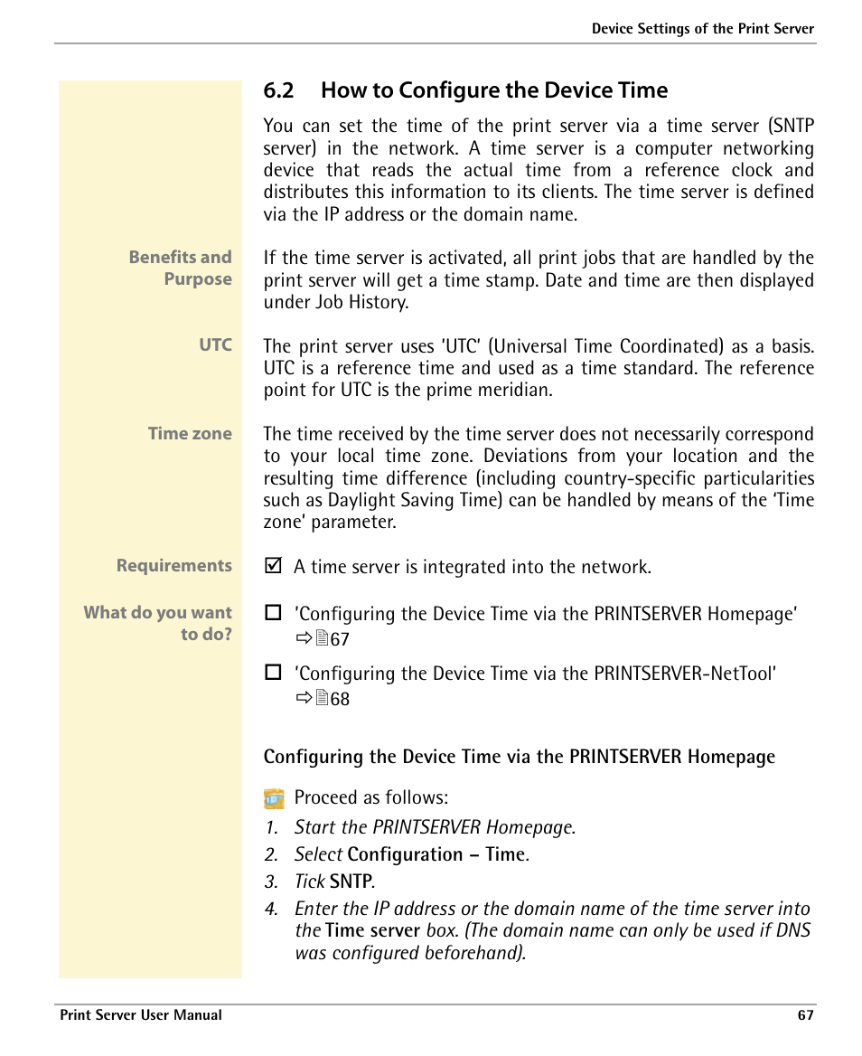 2 how to configure the device time, How to configure the device time | Dascom 7010 PrintServer Manual User Manual | Page 67 / 238