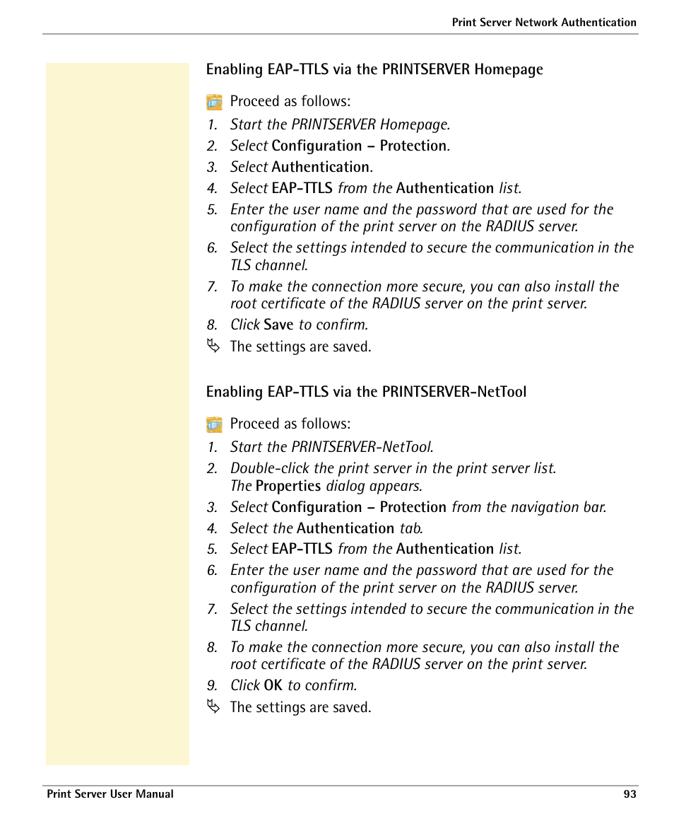 Enabling eap-ttls via the printserver-nettool | Dascom 7010 PrintServer Manual User Manual | Page 93 / 238