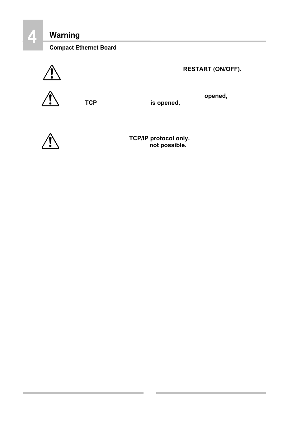 Warning | Dascom 7010 Compact Ethernet Board User Manual | Page 9 / 9
