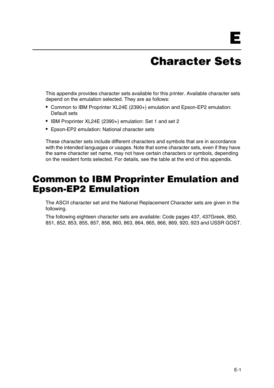 Character sets | Dascom MIP480 User Guide User Manual | Page 123 / 138