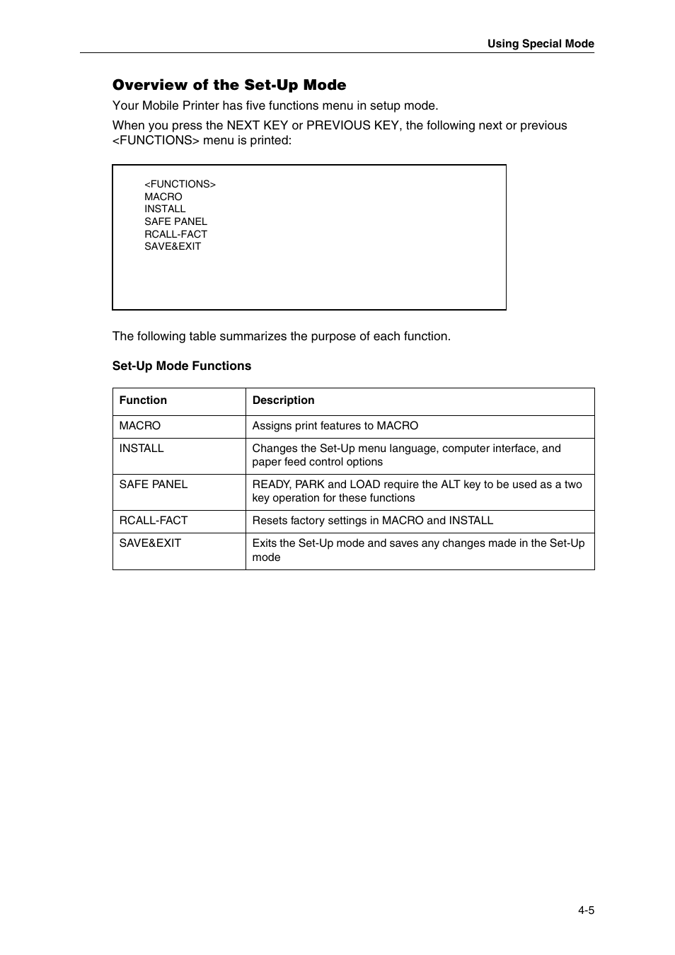 Overview of the set-up mode | Dascom MIP480 User Guide User Manual | Page 39 / 138