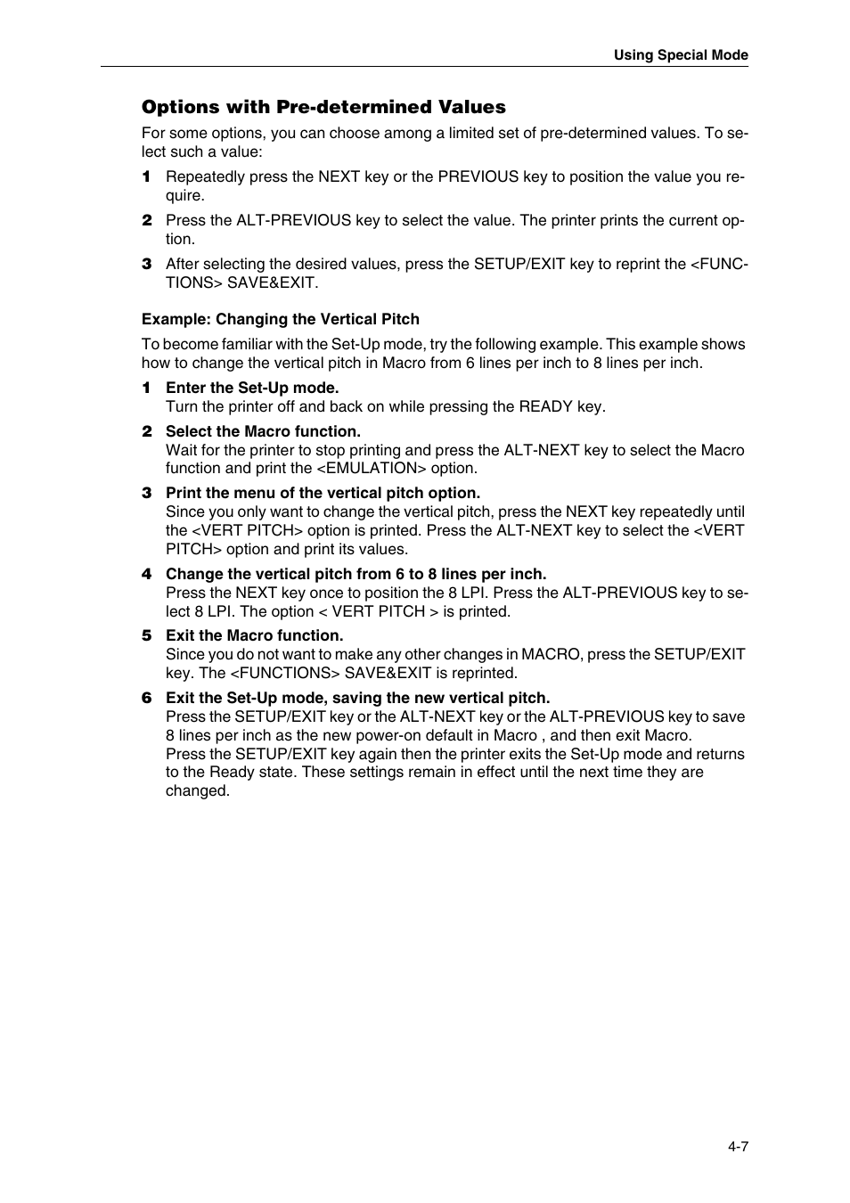 Options with pre-determined values | Dascom MIP480 User Guide User Manual | Page 41 / 138