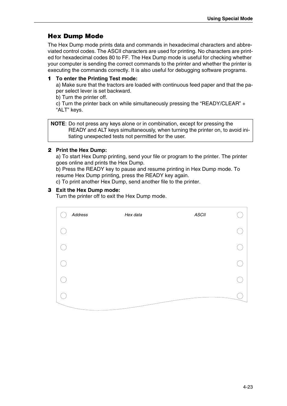 Hex dump mode | Dascom MIP480 User Guide User Manual | Page 57 / 138