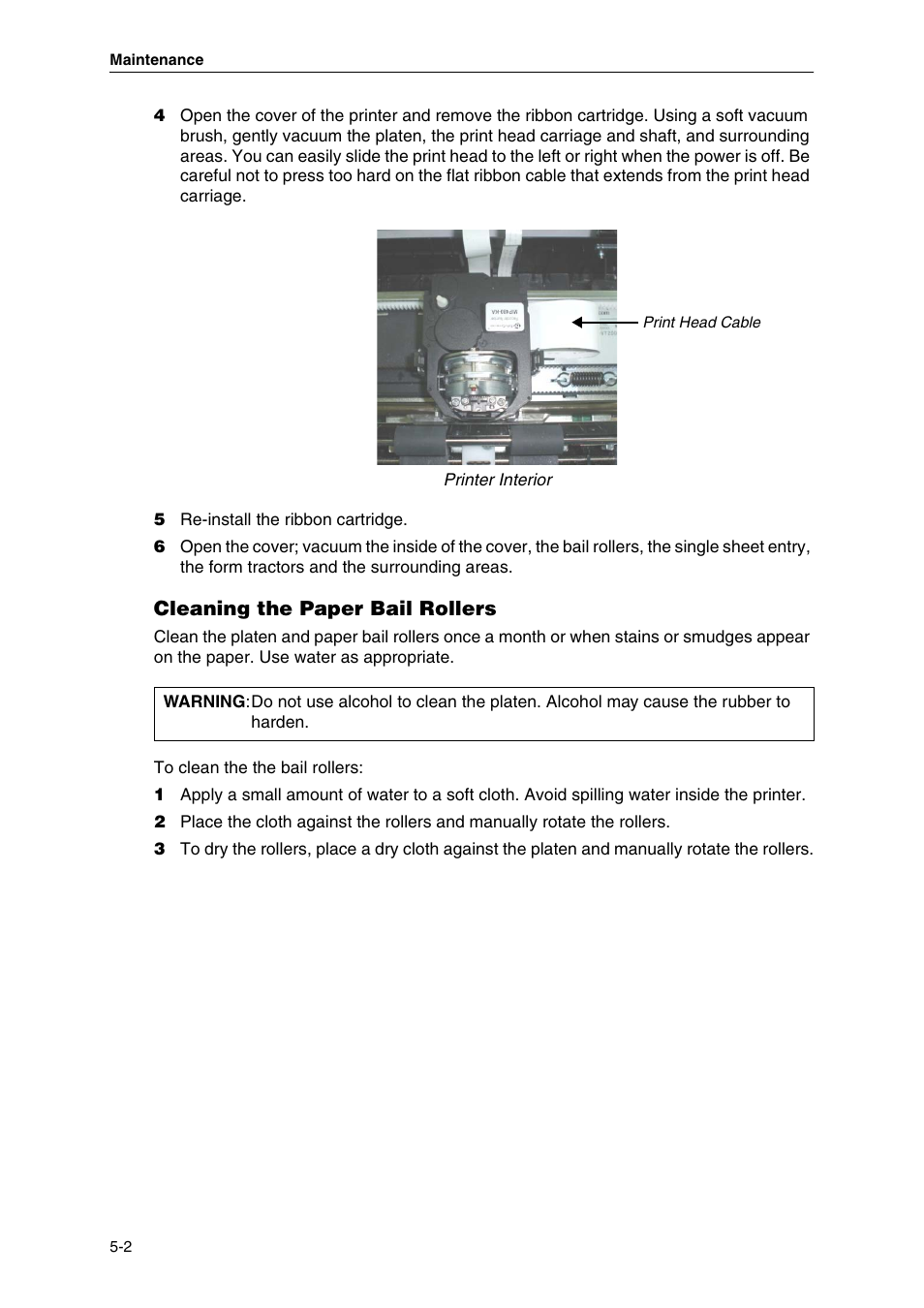 Cleaning the paper bail rollers | Dascom MIP480 User Guide User Manual | Page 70 / 138