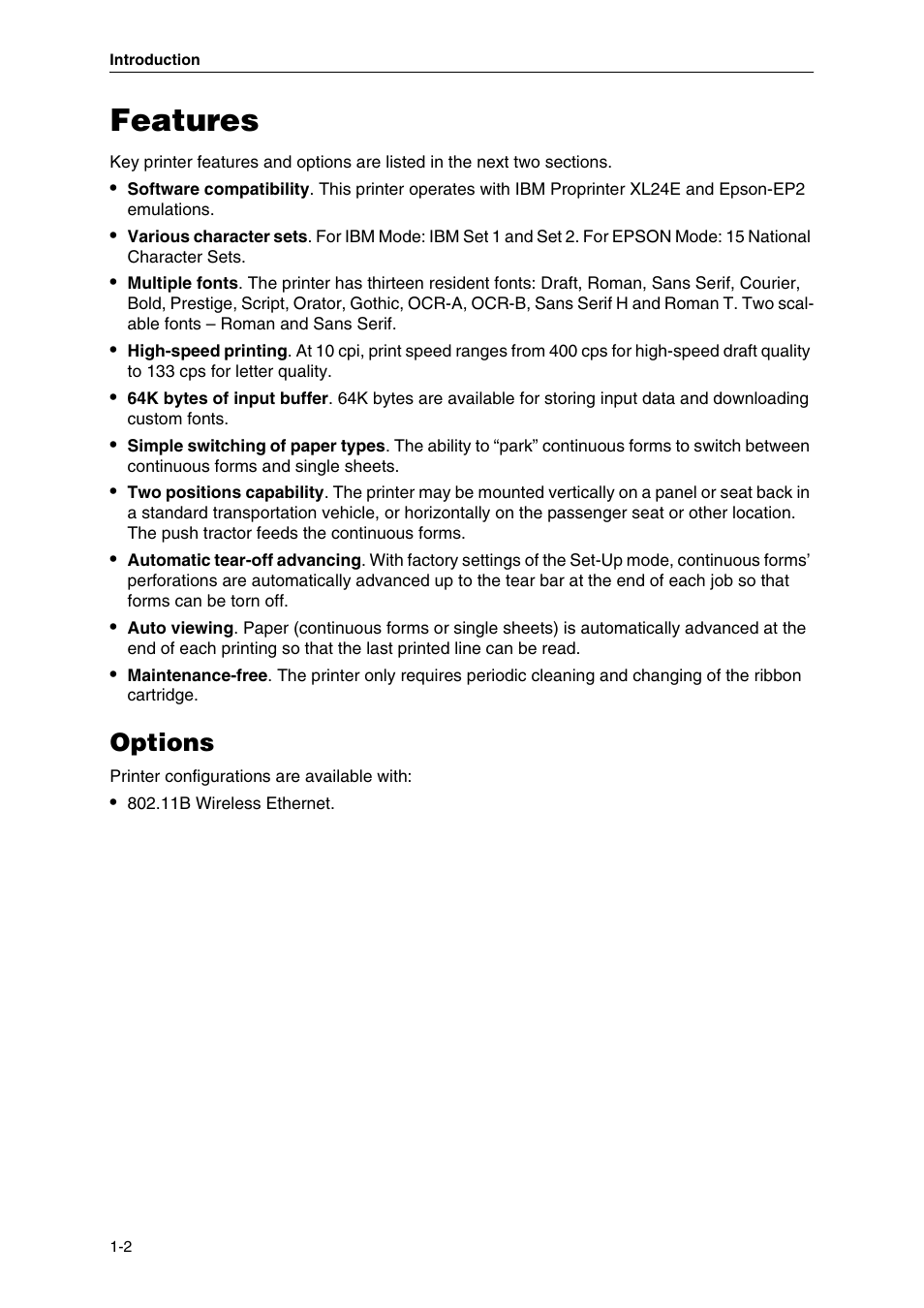 Features, Options | Dascom MIP480 User Guide User Manual | Page 8 / 138