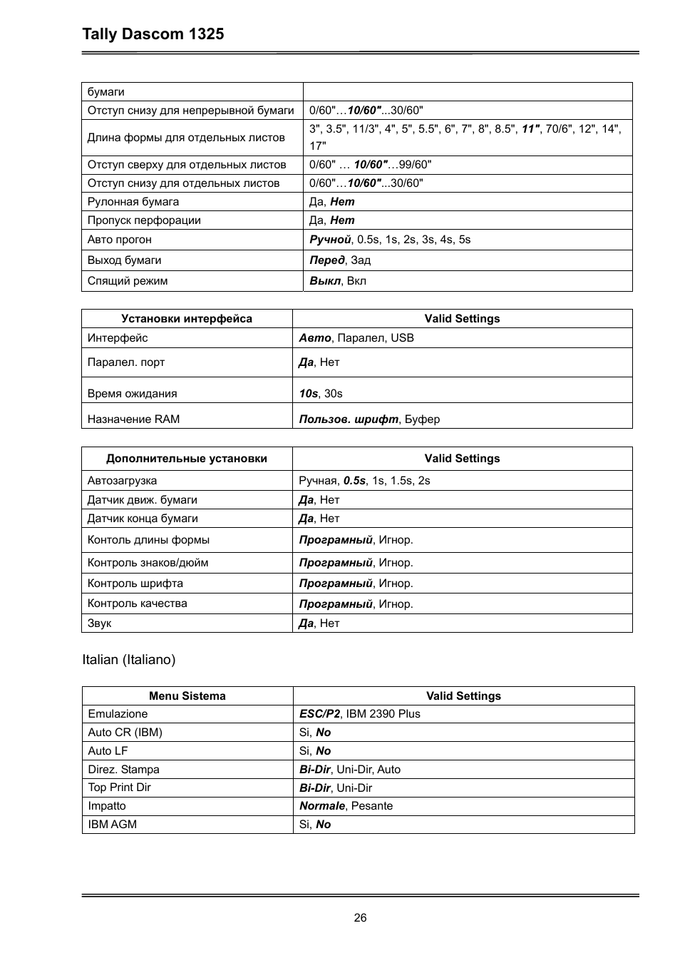 Tally dascom 1325 | Dascom 1325 User Guide User Manual | Page 40 / 100