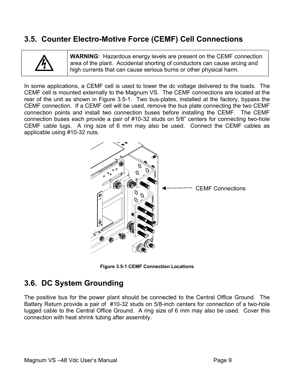 Dc system grounding | APC VS 50 User Manual | Page 14 / 65