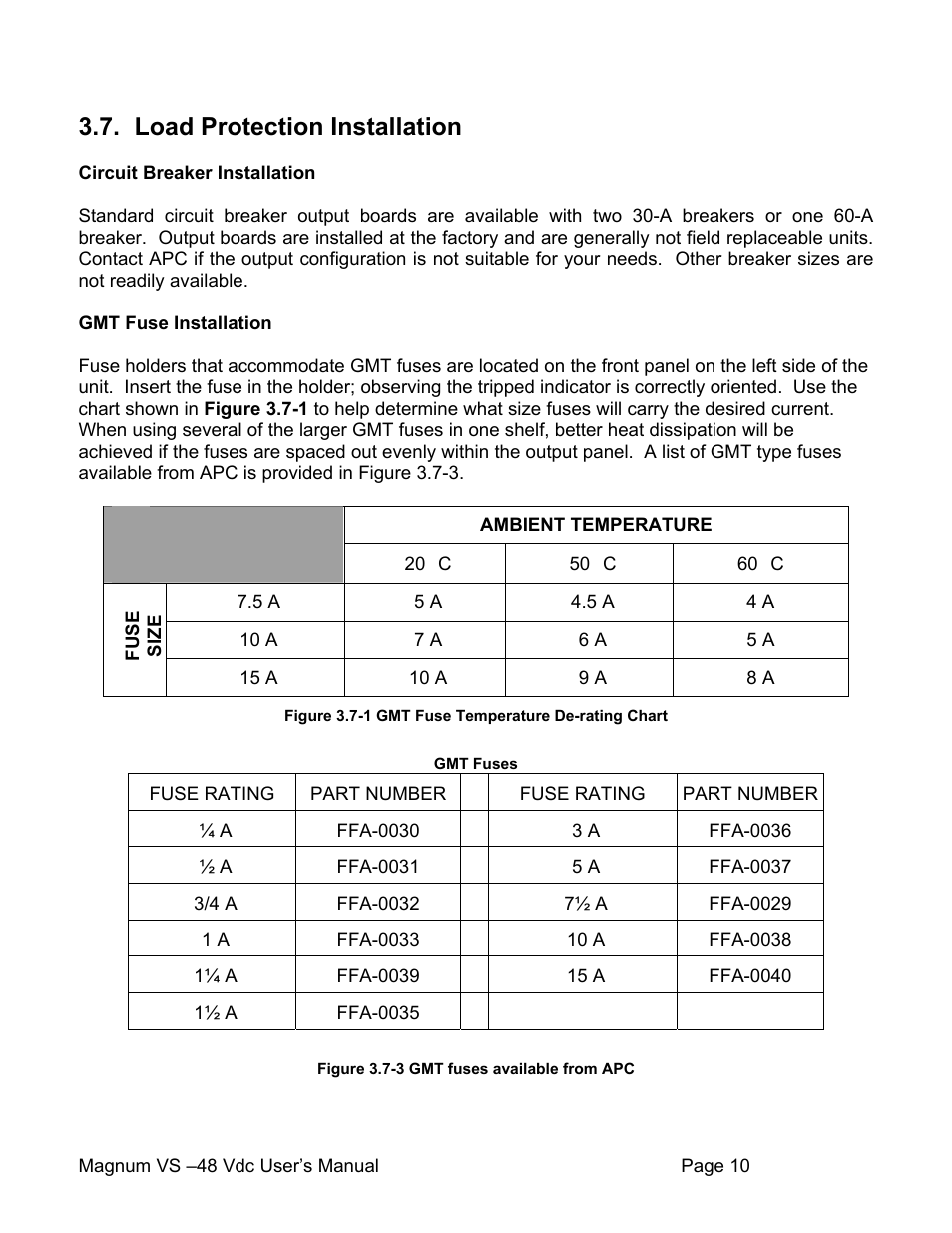 Load protection installation | APC VS 50 User Manual | Page 15 / 65