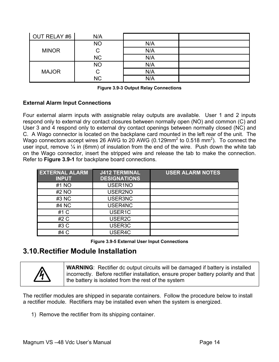Rectifier module installation | APC VS 50 User Manual | Page 19 / 65