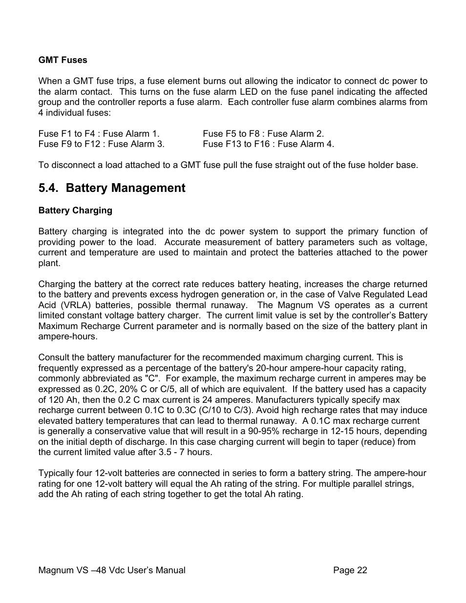 Battery management | APC VS 50 User Manual | Page 27 / 65
