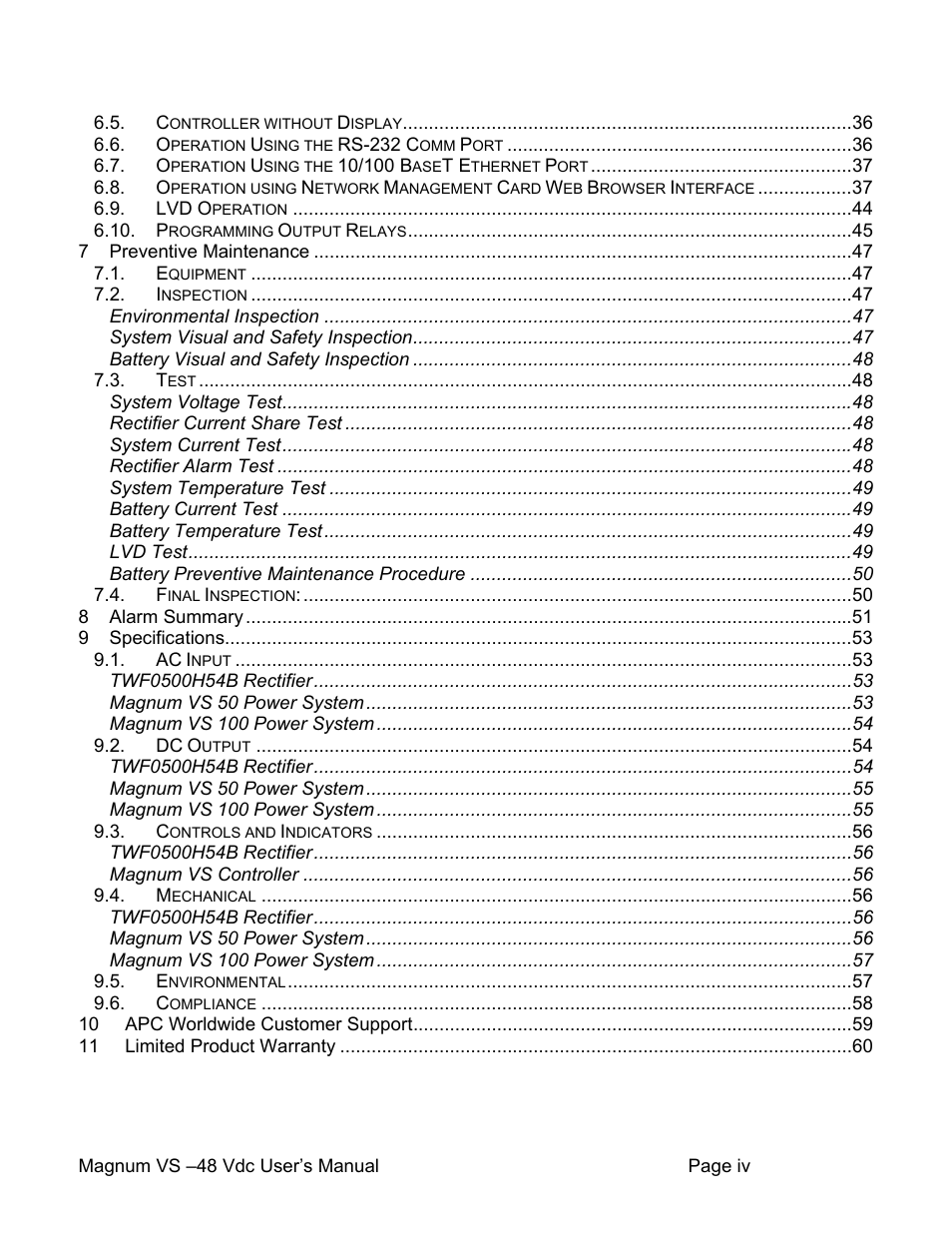APC VS 50 User Manual | Page 4 / 65