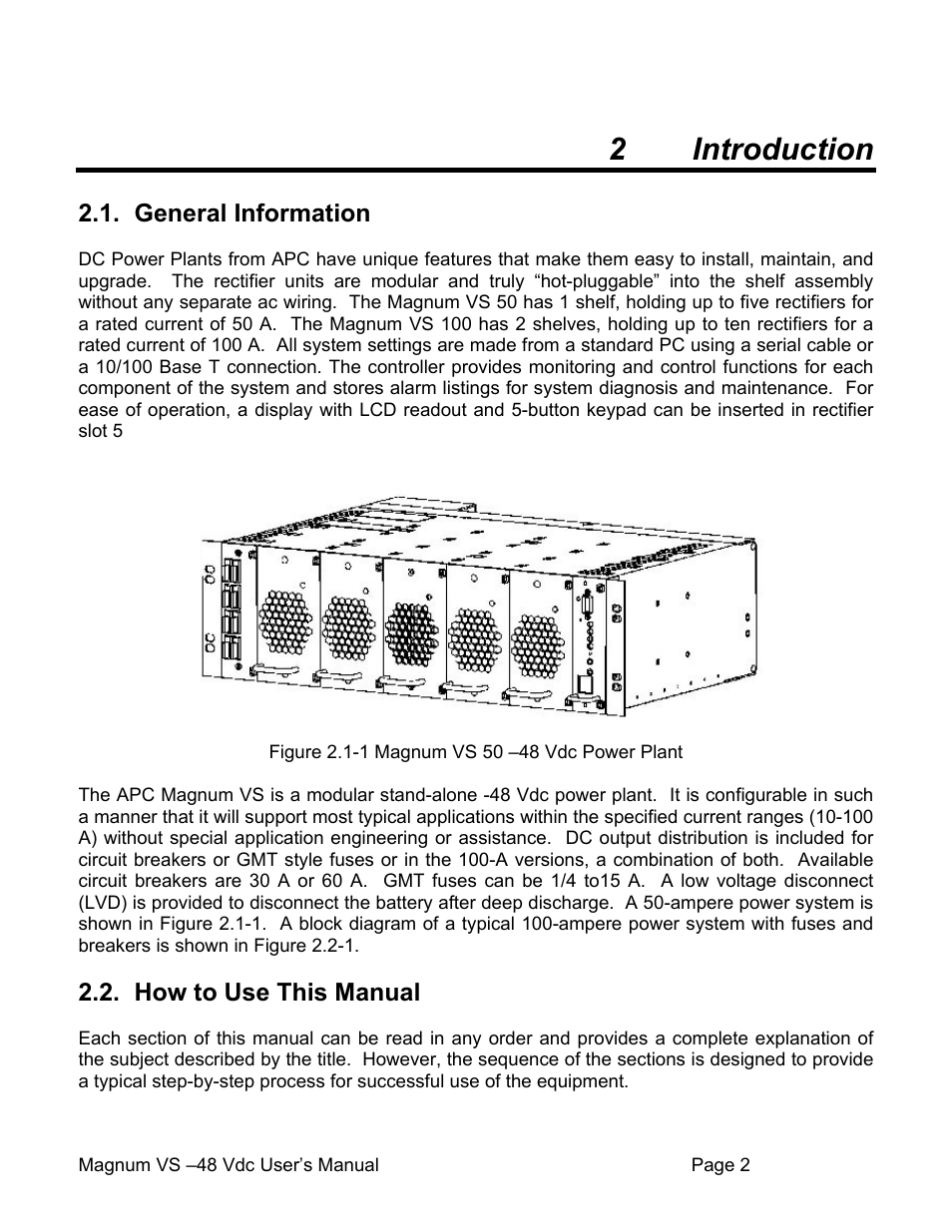 2 introduction, General information, How to use this manual | APC VS 50 User Manual | Page 7 / 65