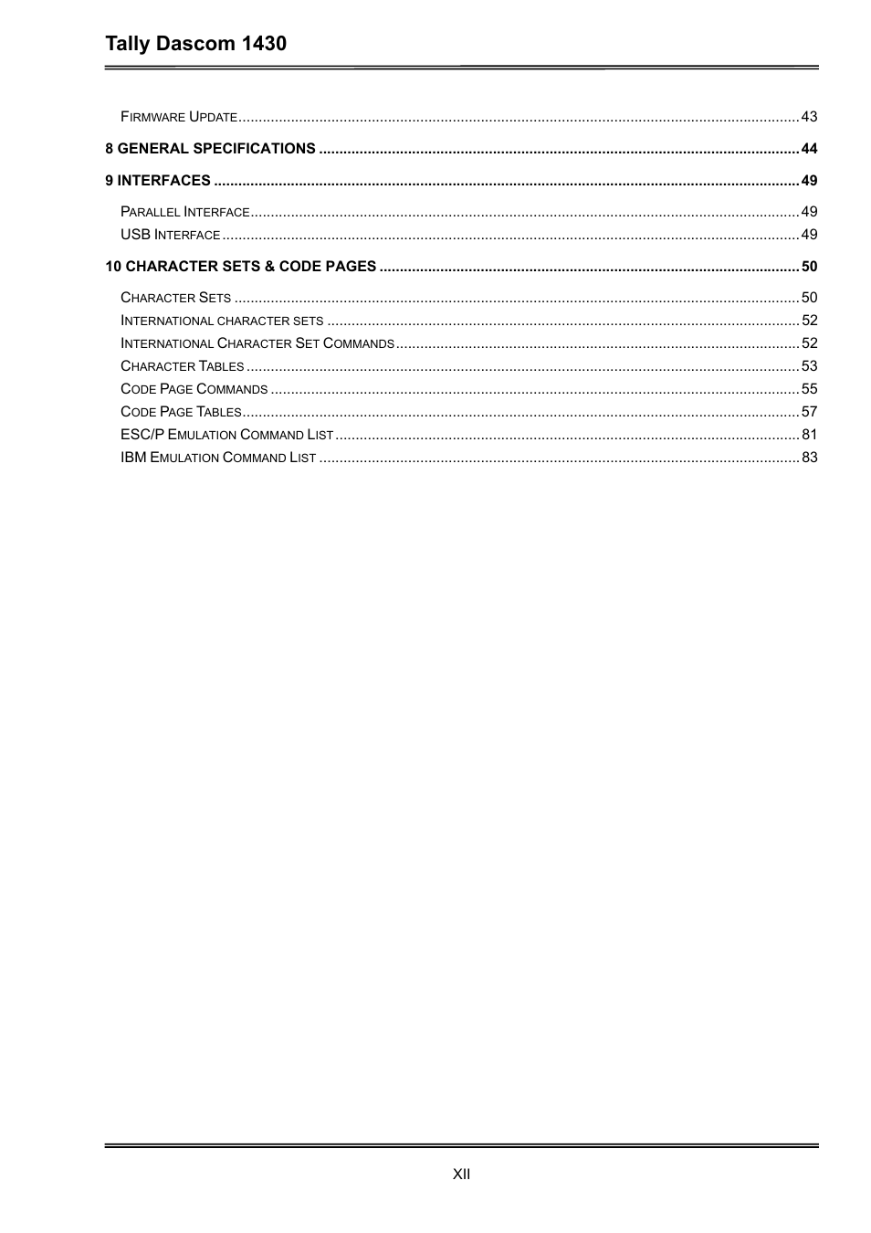 Tally dascom 1430 | Dascom 1430 User Guide User Manual | Page 14 / 100