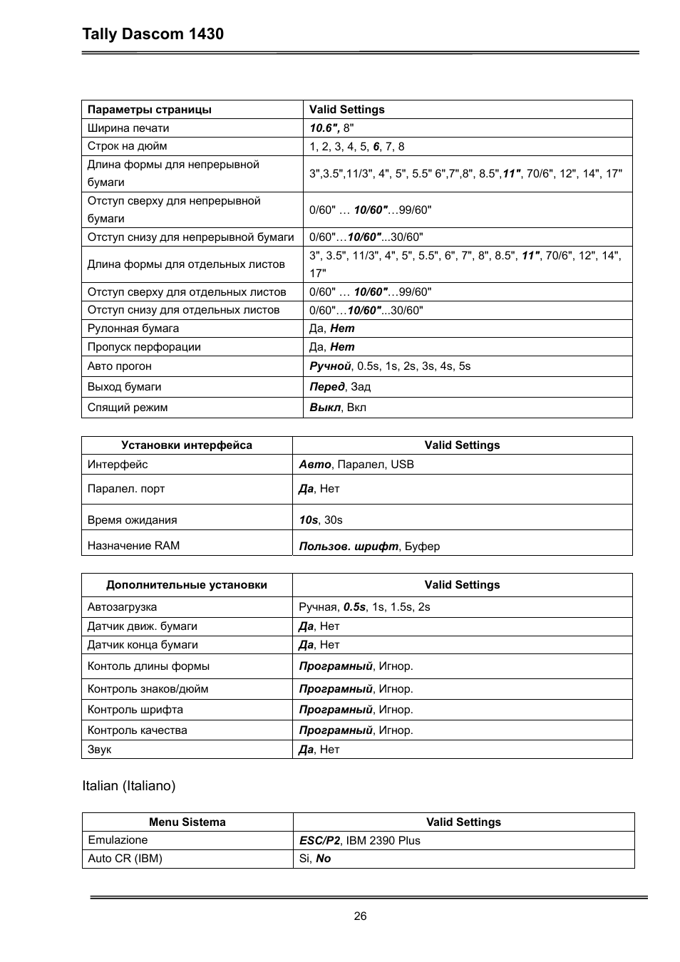 Tally dascom 1430 | Dascom 1430 User Guide User Manual | Page 40 / 100