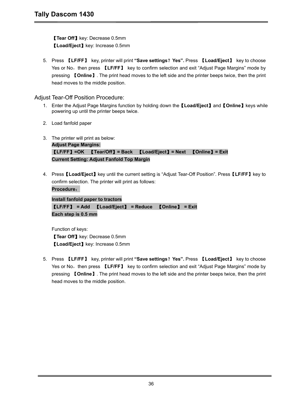 Tally dascom 1430 | Dascom 1430 User Guide User Manual | Page 50 / 100