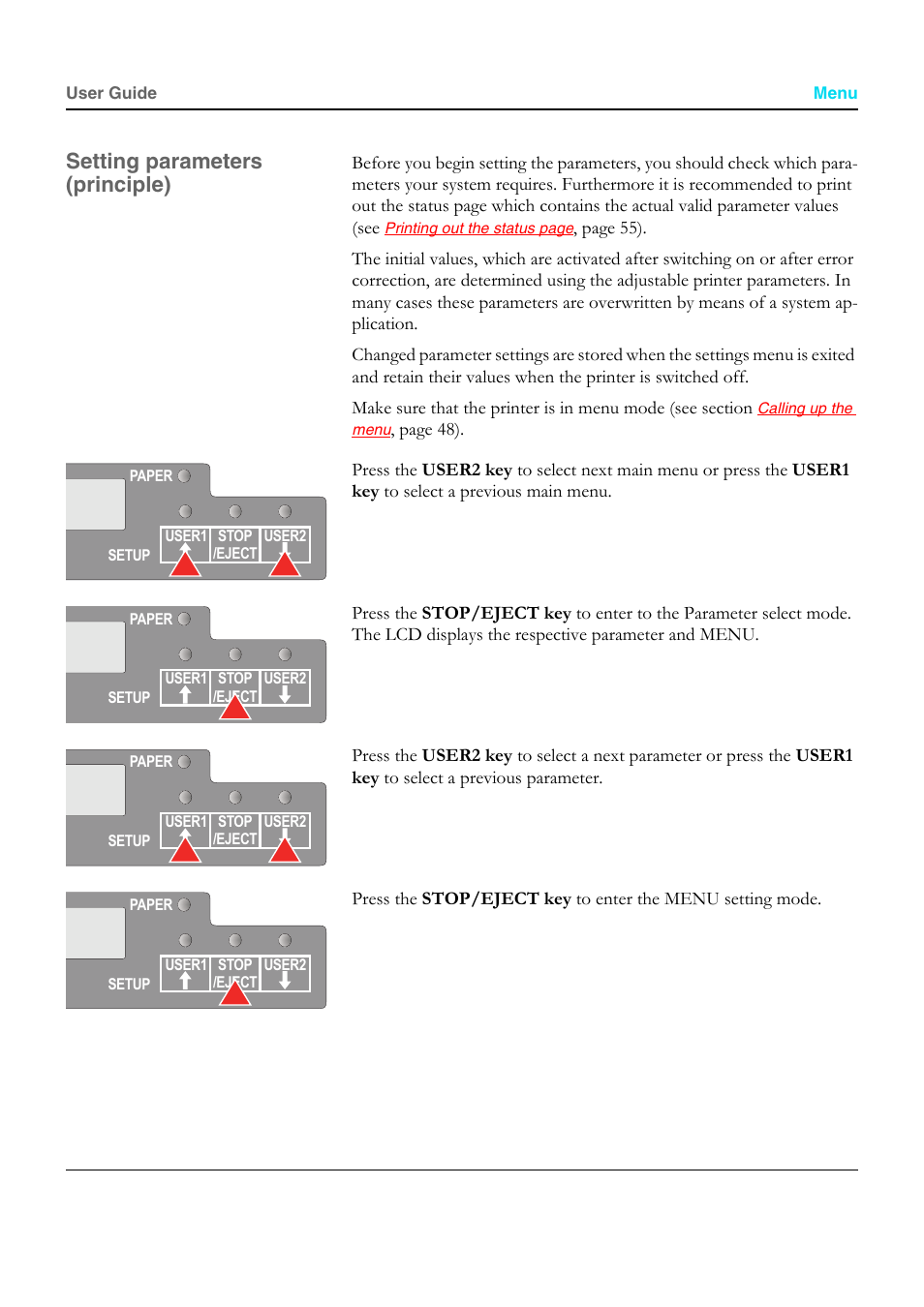 Setting parameters (principle) | Dascom T5040 User Guide User Manual | Page 59 / 146