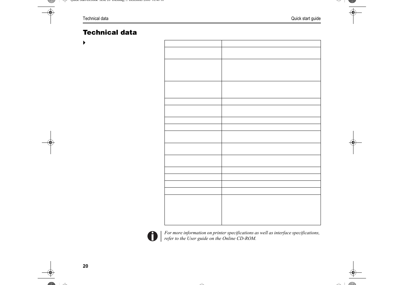 Technical data | Dascom T5040 Quick Start Guide User Manual | Page 24 / 28