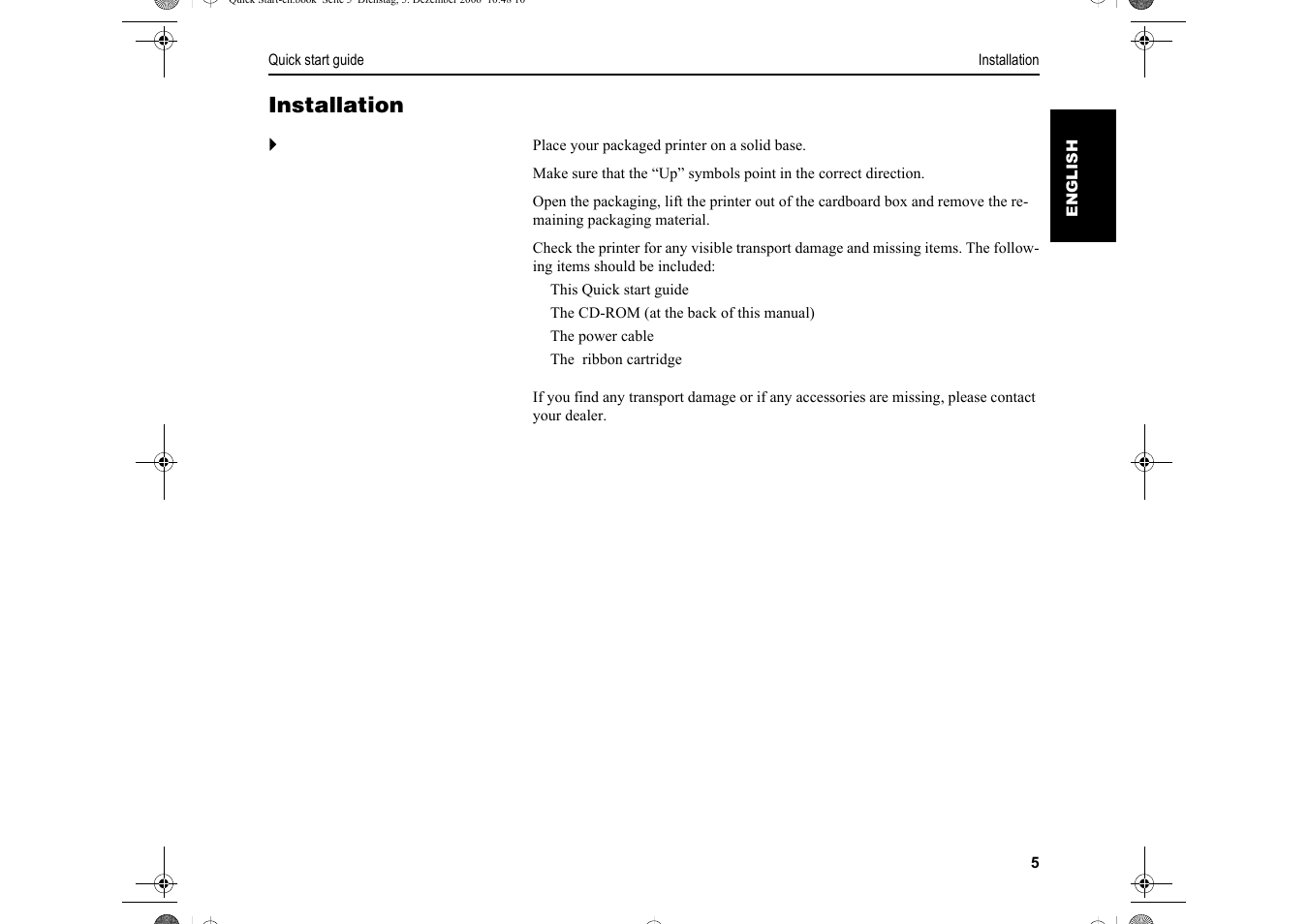 Installation | Dascom T5040 Quick Start Guide User Manual | Page 9 / 28