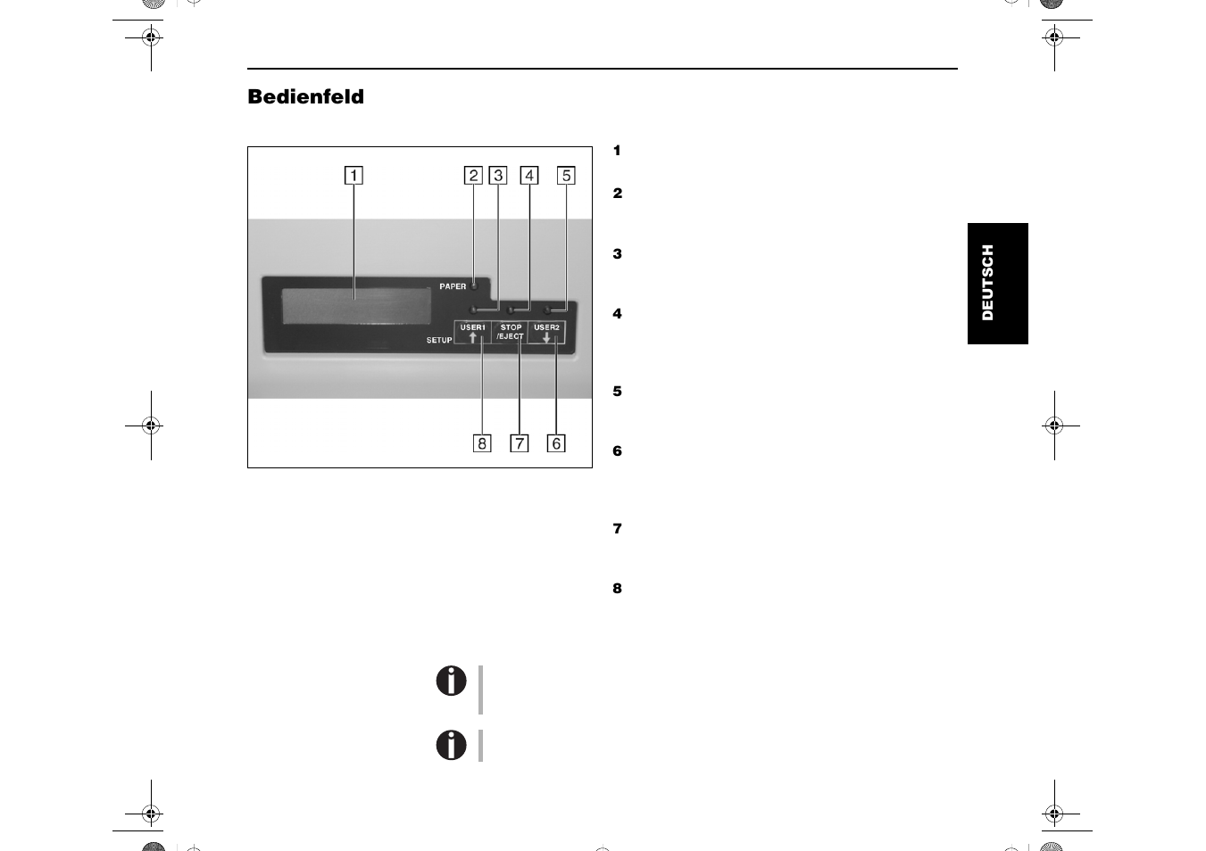 Bedienfeld | Dascom T5040 Quick Start Guide User Manual | Page 37 / 124