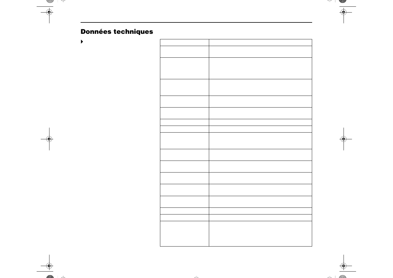 Données techniques | Dascom T5040 Quick Start Guide User Manual | Page 72 / 124