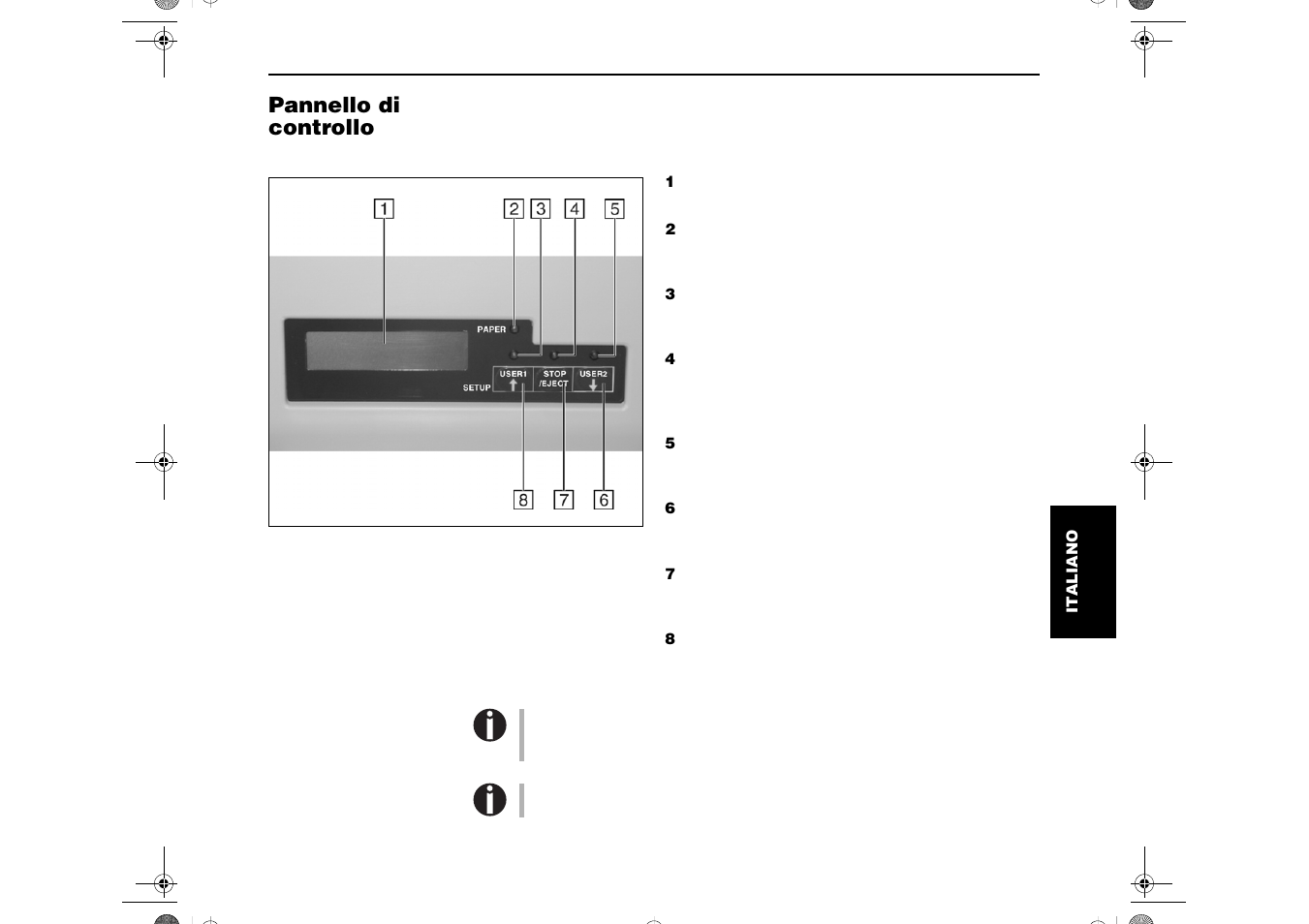 Pannello di controllo | Dascom T5040 Quick Start Guide User Manual | Page 85 / 124