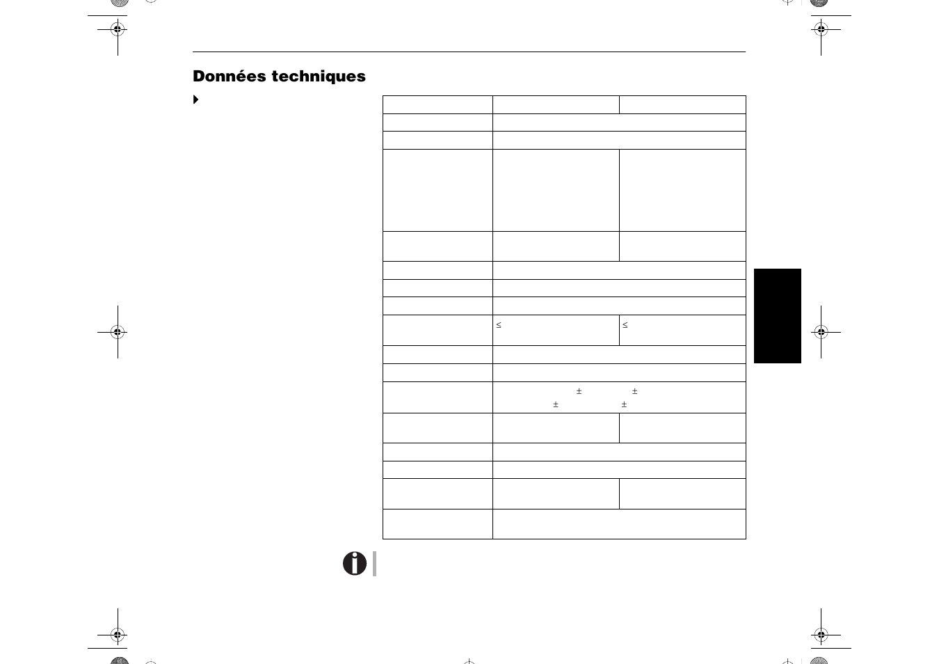 Données techniques | Dascom LA650+ Quick Start Guide User Manual | Page 105 / 176
