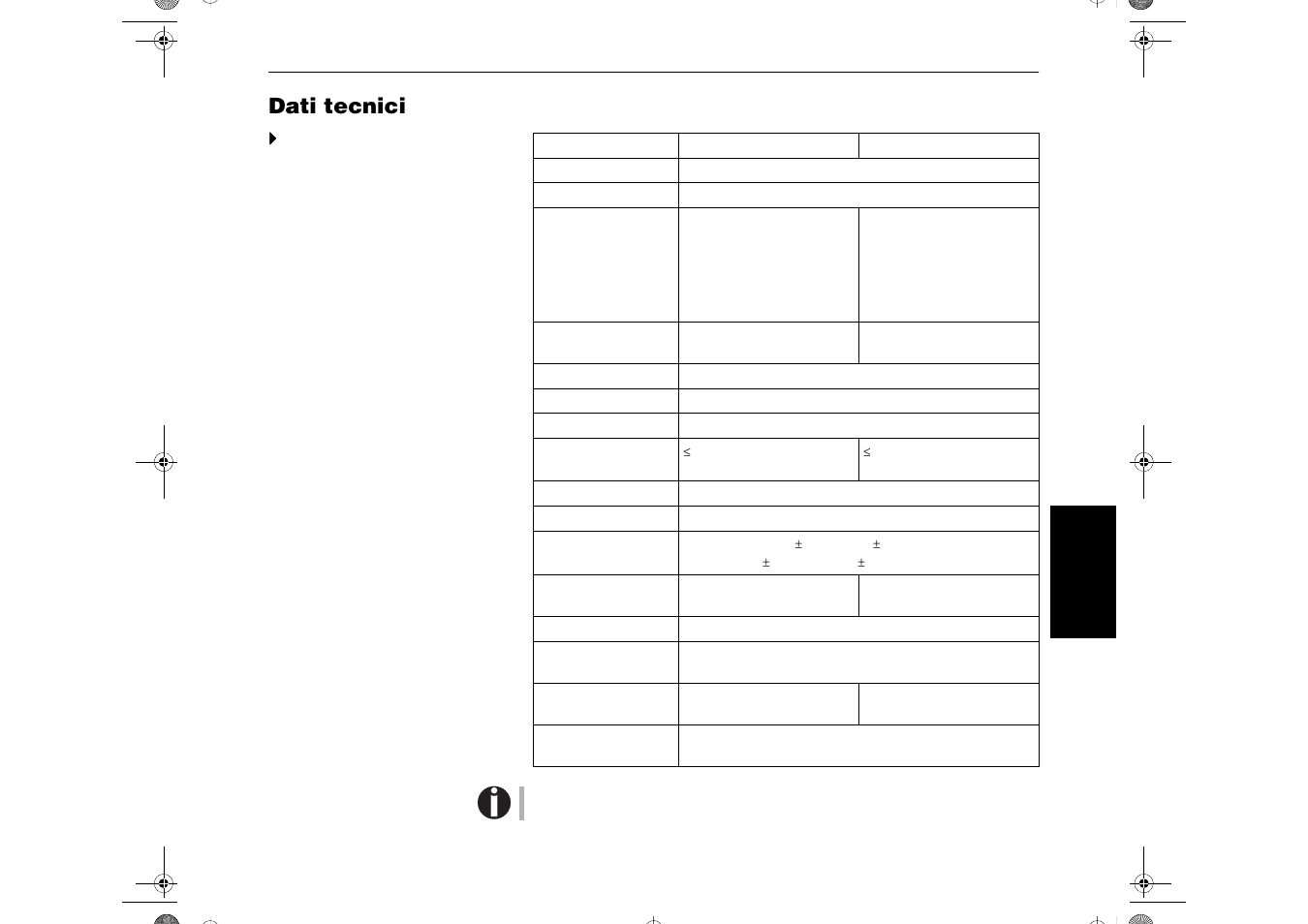Dati tecnici | Dascom LA650+ Quick Start Guide User Manual | Page 139 / 176