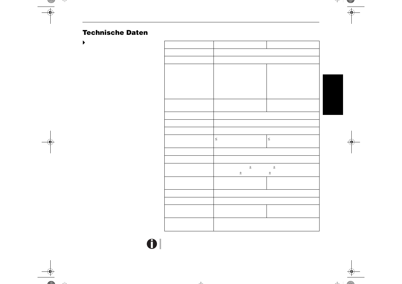 Technische daten | Dascom LA650+ Quick Start Guide User Manual | Page 69 / 176