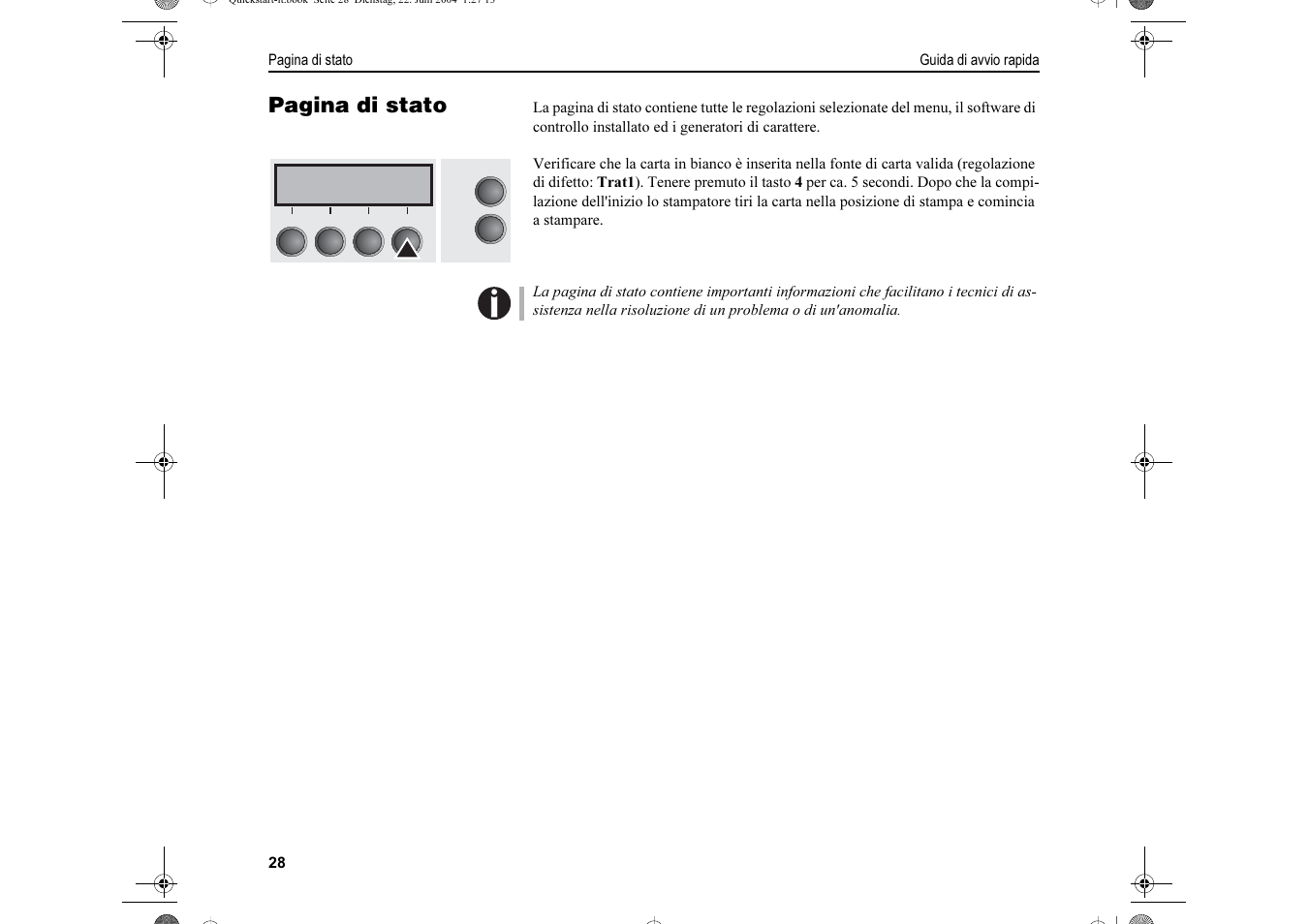 Pagina di stato | Dascom LA550W Quick Start Guide User Manual | Page 122 / 156