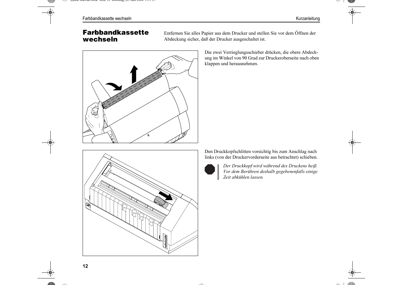 Farbbandkassette wechseln | Dascom LA550W Quick Start Guide User Manual | Page 44 / 156