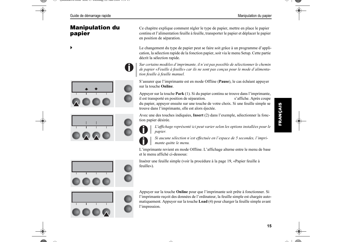 Manipulation du papier | Dascom LA550W Quick Start Guide User Manual | Page 79 / 156