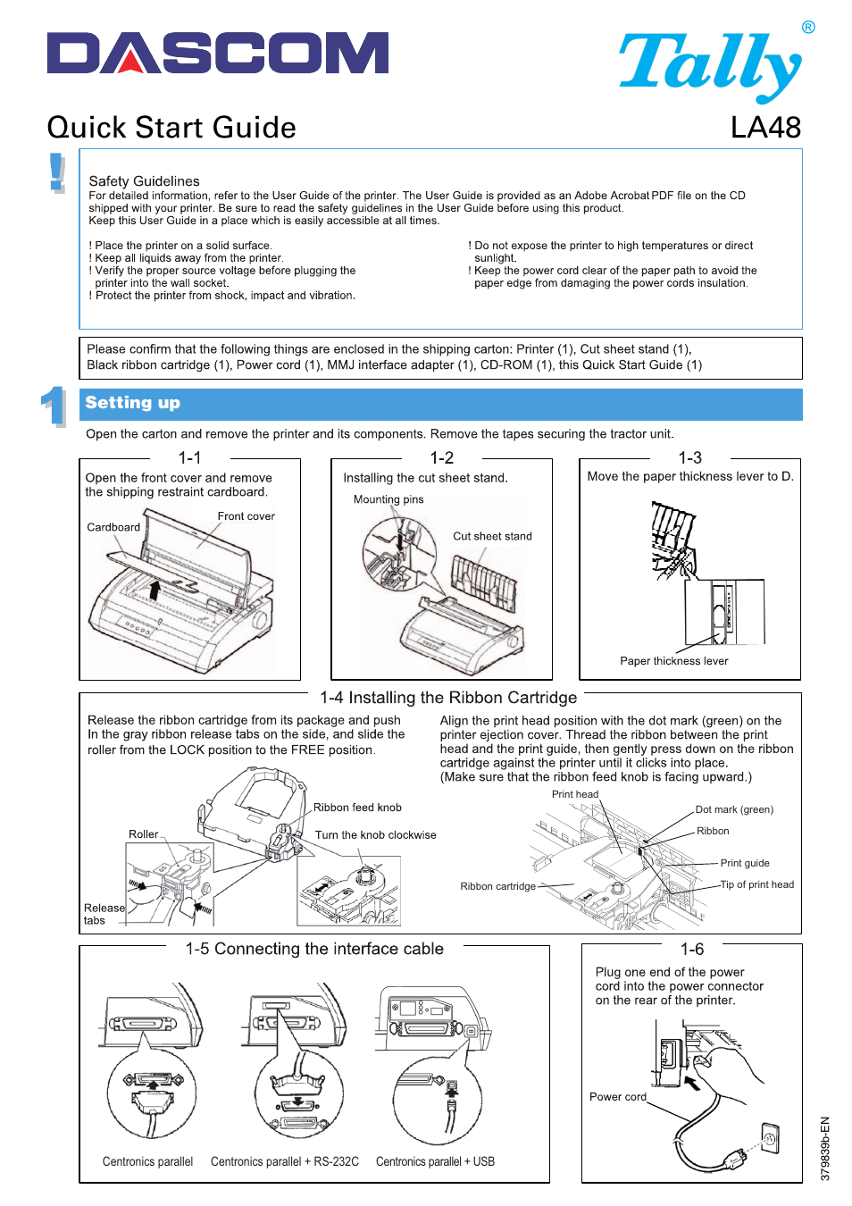 Dascom LA48N/LA48W Quick Start Guide User Manual | 2 pages