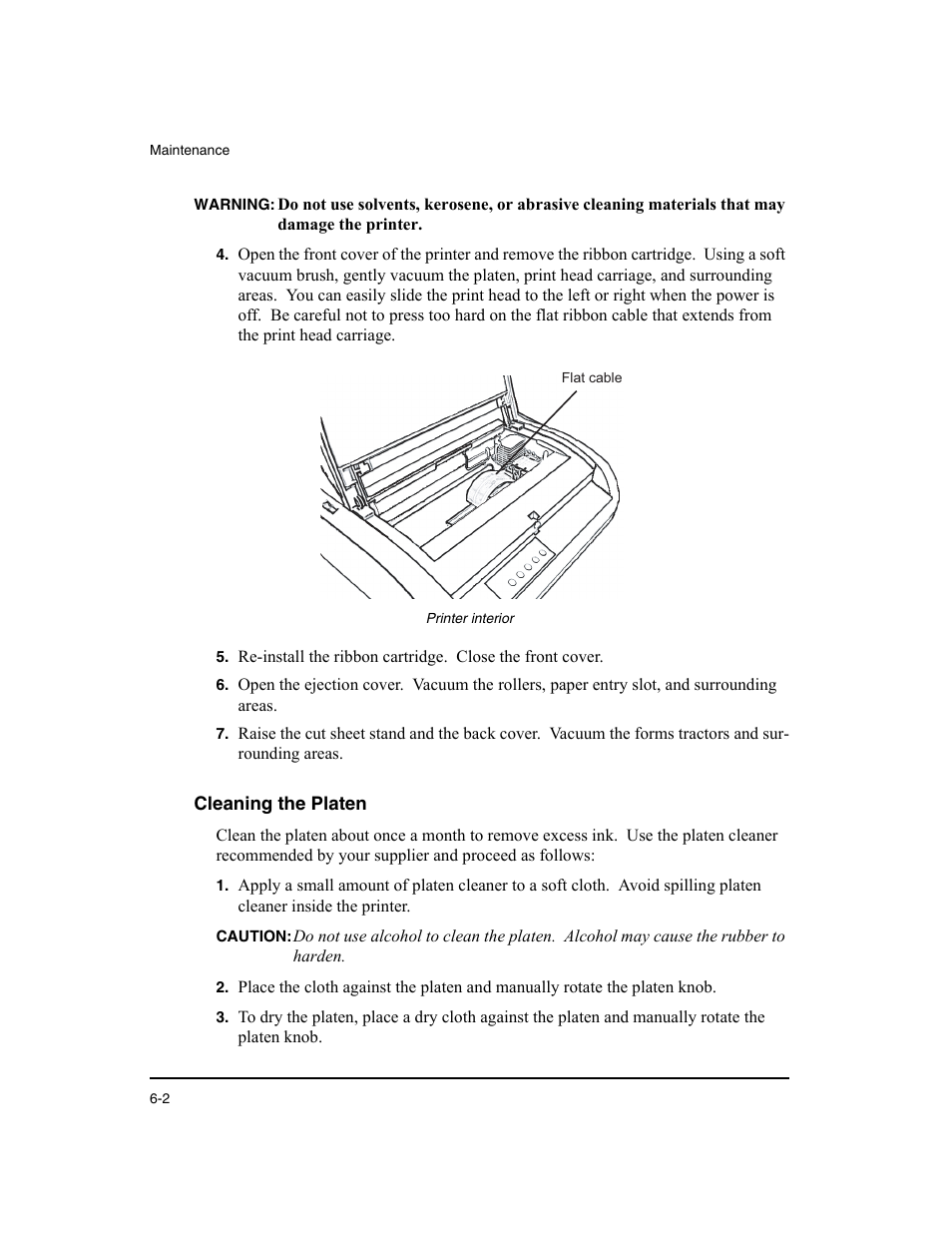 Cleaning the platen | Dascom LA48N/LA48W User Guide User Manual | Page 106 / 206