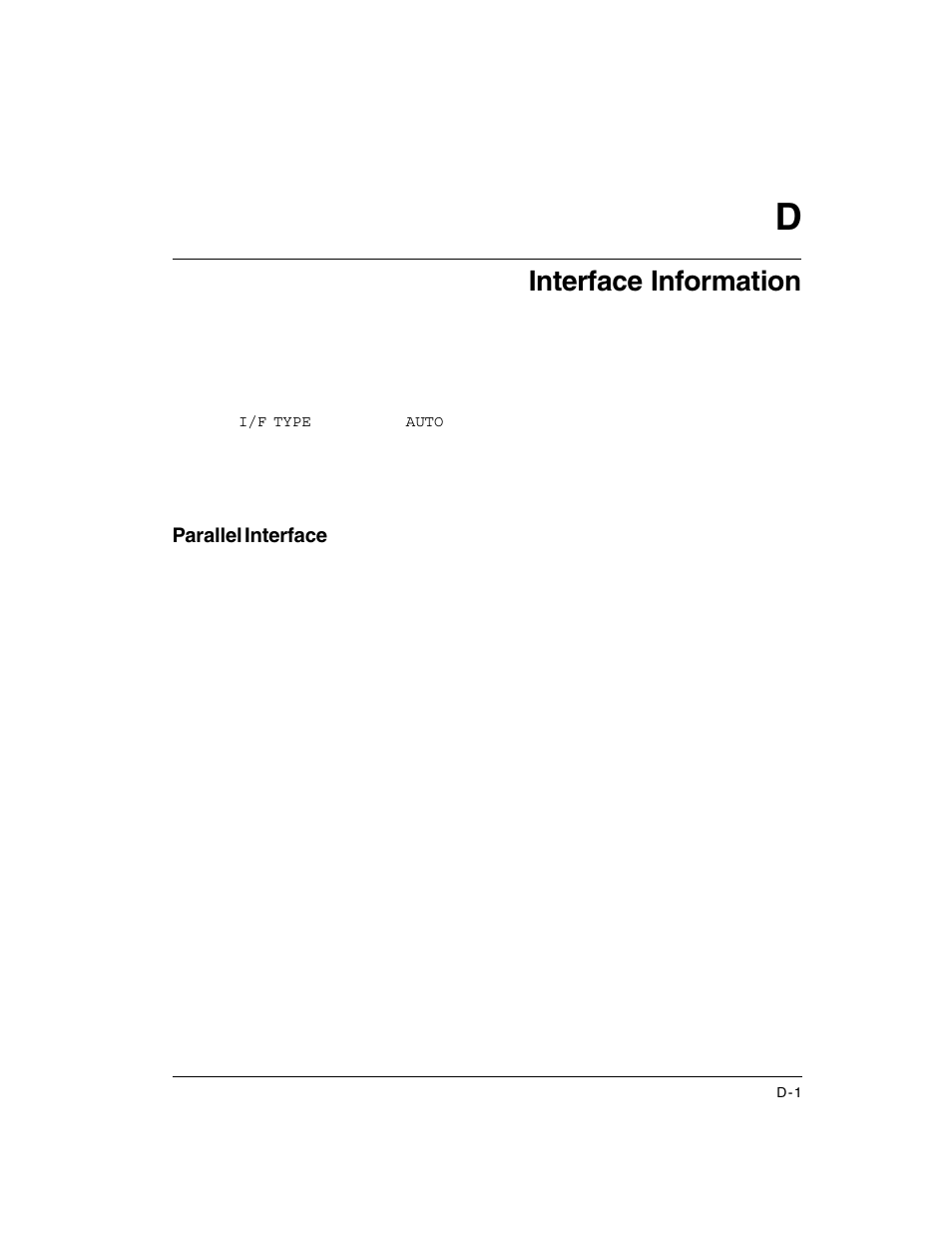 Interface information, Parallel interface | Dascom LA48N/LA48W User Guide User Manual | Page 167 / 206