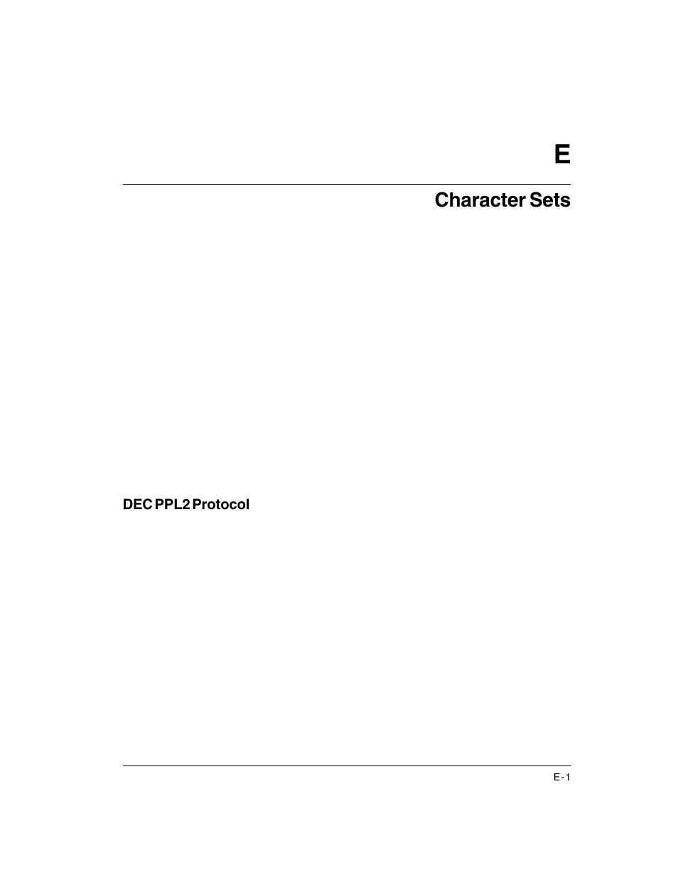 Character sets, Dec ppl2 protocol | Dascom LA48N/LA48W User Guide User Manual | Page 175 / 206