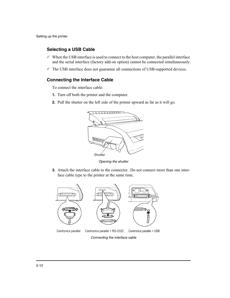 Selecting a usb cable, Connecting the interface cable | Dascom LA48N/LA48W User Guide User Manual | Page 22 / 206