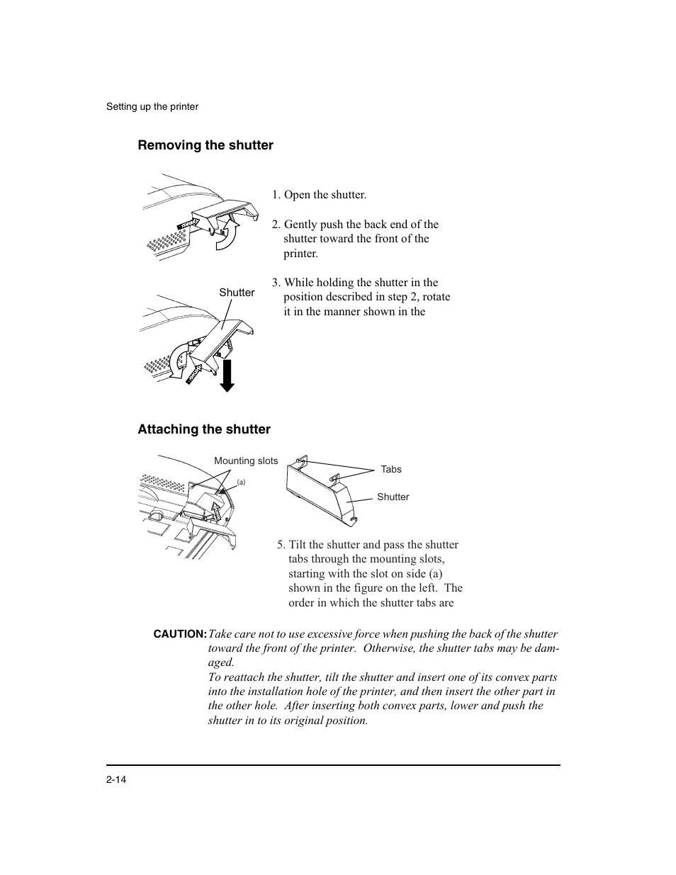 Removing the shutter, Attaching the shutter, Removing the shutter attaching the shutter | Dascom LA48N/LA48W User Guide User Manual | Page 24 / 206