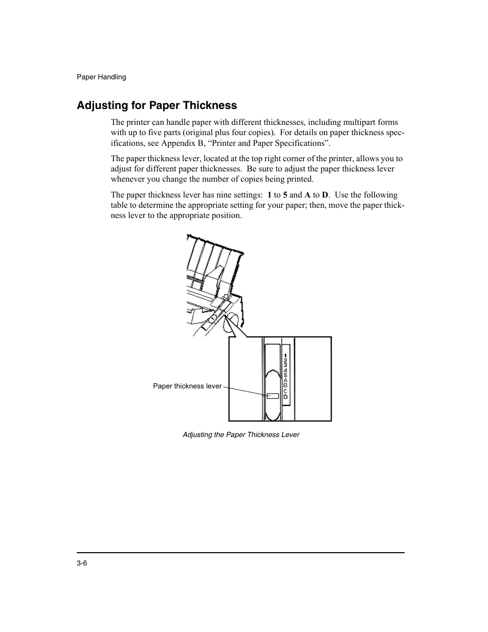 Adjusting for paper thickness | Dascom LA48N/LA48W User Guide User Manual | Page 38 / 206
