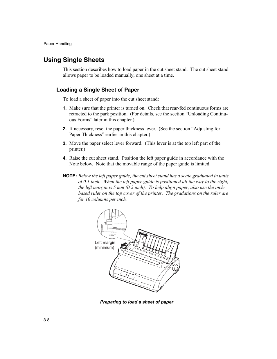 Using single sheets, Loading a single sheet of paper | Dascom LA48N/LA48W User Guide User Manual | Page 40 / 206