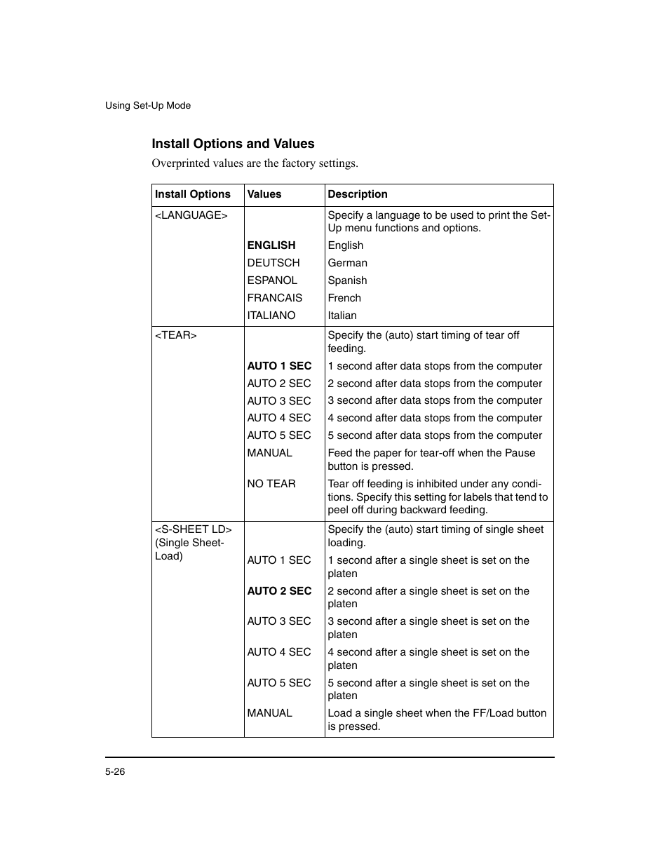 Install options and values | Dascom LA48N/LA48W User Guide User Manual | Page 92 / 206