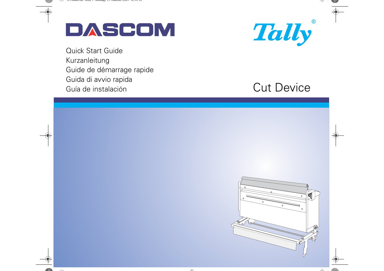 Dascom T2265+ Quick Installation Guide Cutting Device User Manual | 134 pages