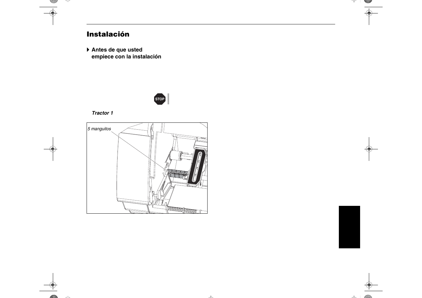 Instalación | Dascom T2265+ Quick Installation Guide Cutting Device User Manual | Page 111 / 134