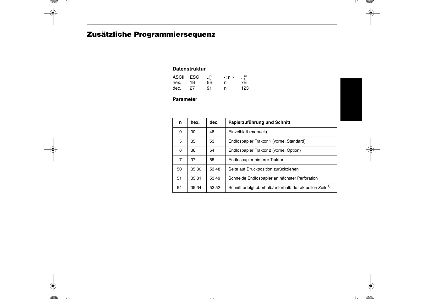 Zusätzliche programmiersequenz | Dascom T2265+ Quick Installation Guide Cutting Device User Manual | Page 51 / 134