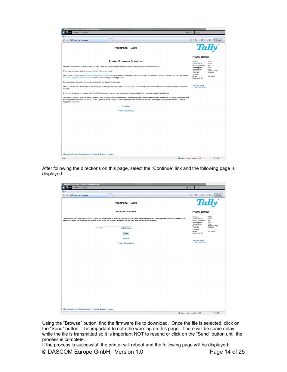 Dascom T2280+ Web Panel Description - ETH-INT User Manual | Page 14 / 25