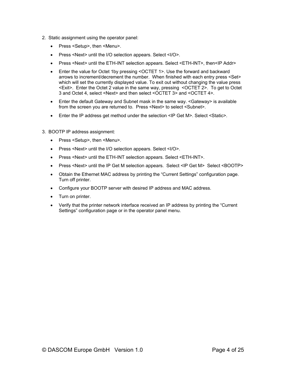 Dascom T2280+ Web Panel Description - ETH-INT User Manual | Page 4 / 25