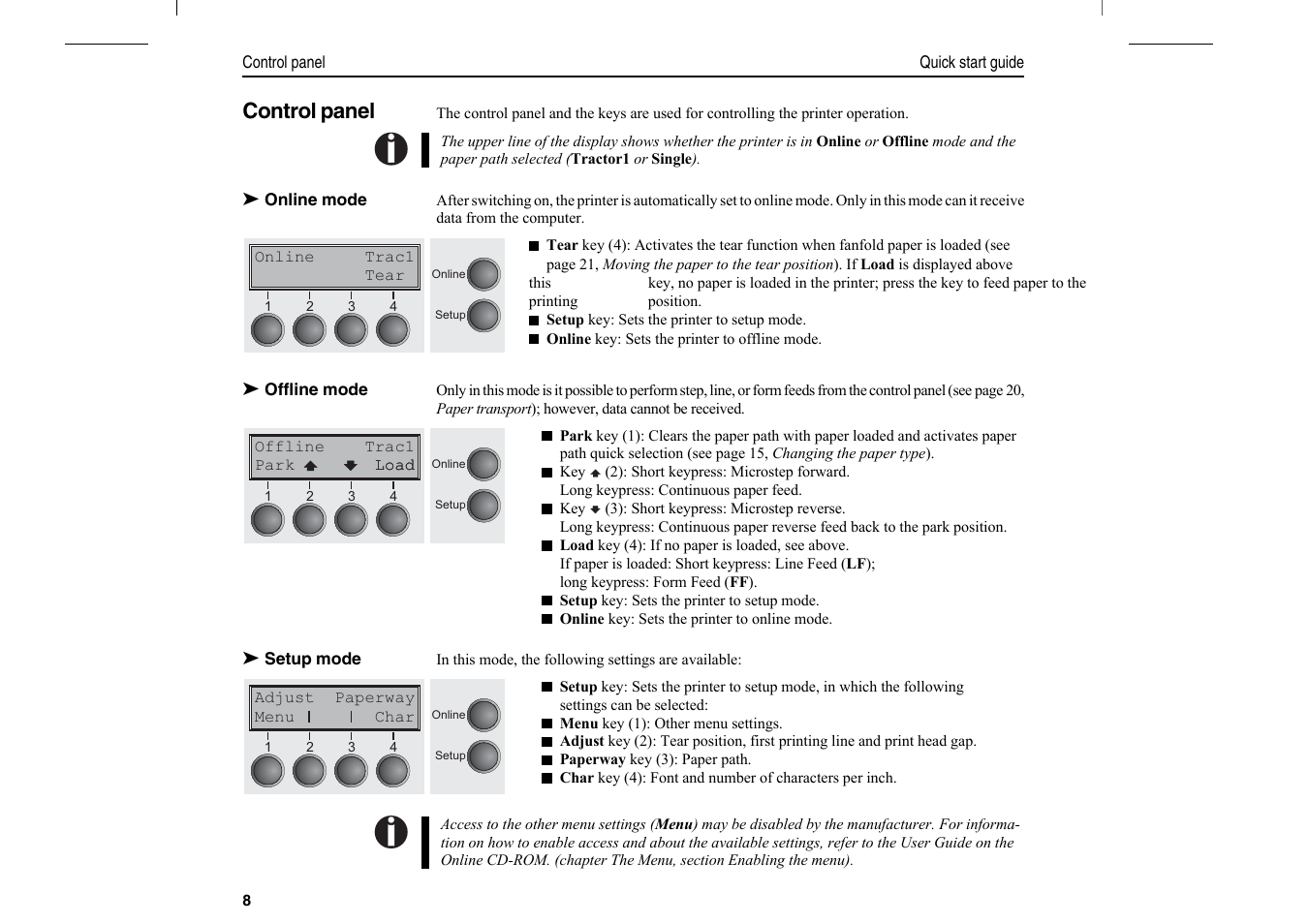 Control panel | Dascom T2265+MC Quick Start Guide User Manual | Page 10 / 144