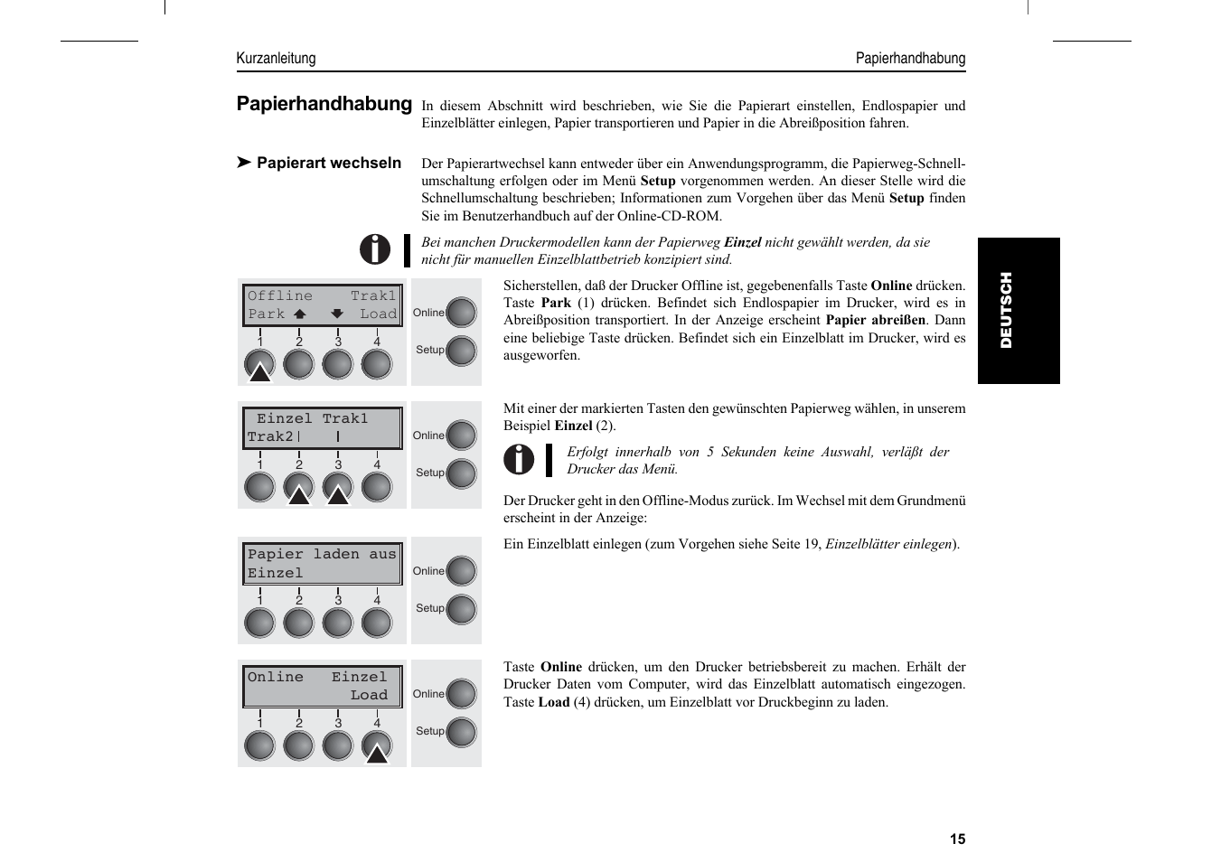 Papierhandhabung | Dascom T2265+MC Quick Start Guide User Manual | Page 45 / 144