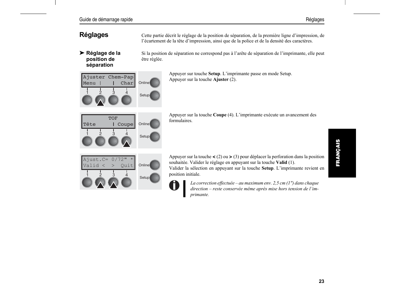 Réglages | Dascom T2265+MC Quick Start Guide User Manual | Page 81 / 144