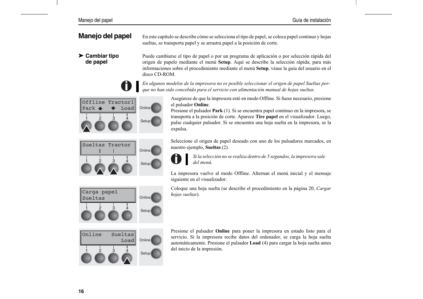 Manejo del papel | Dascom T2280+2T Quick Start Guide User Manual | Page 130 / 144