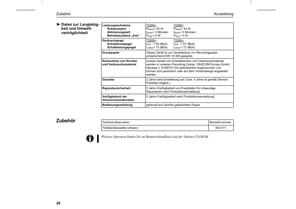 Zubehör | Dascom T2280+2T Quick Start Guide User Manual | Page 58 / 144